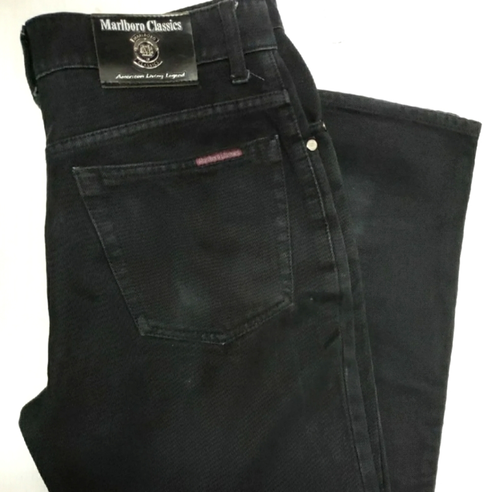 Marlboro Classics black denim jeans mens size 31x32 rare vintage retro style
